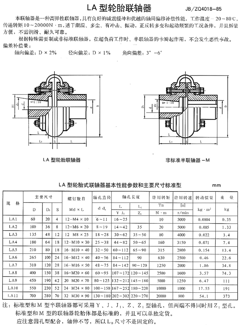 LA型轮胎联轴器