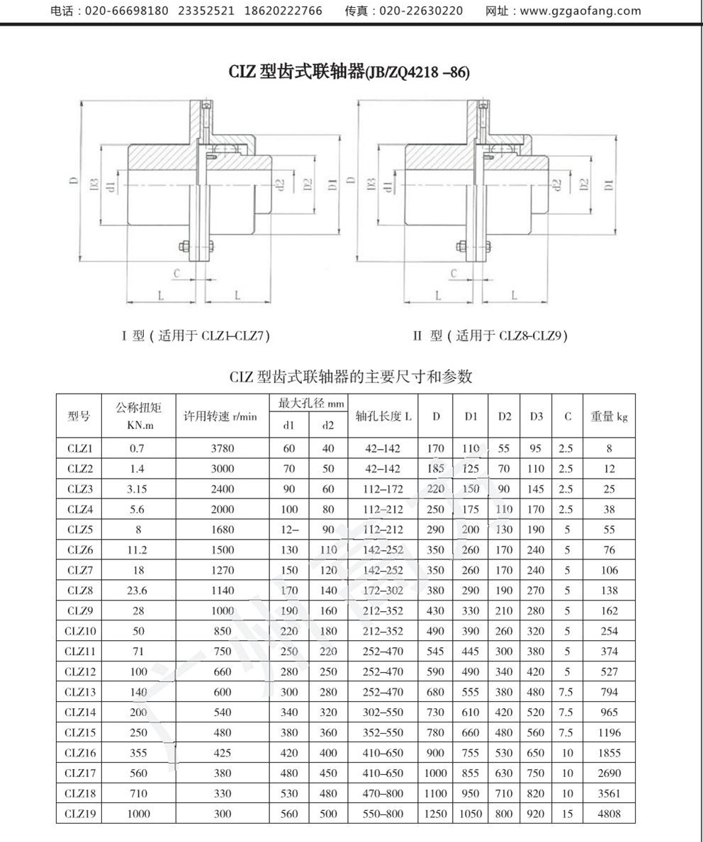 CLZ型齿式联轴器